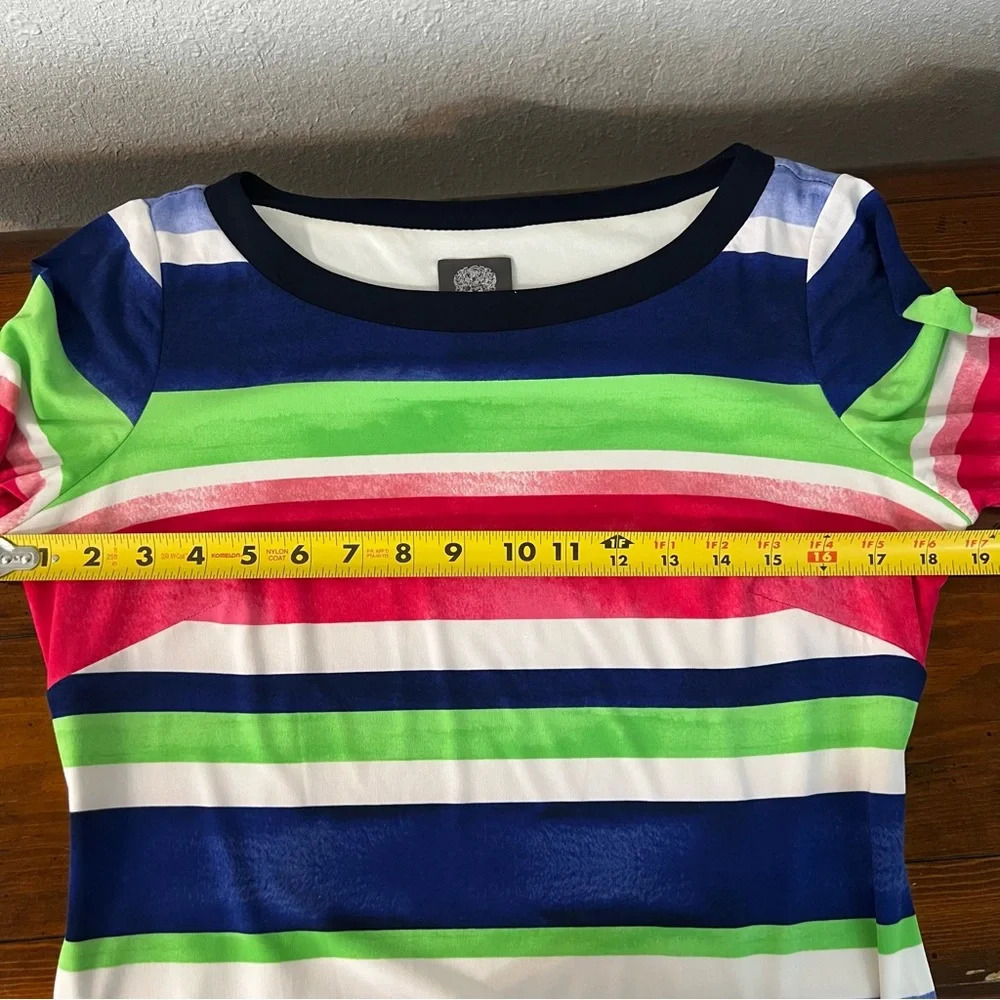 Vince Camuto Striped Watercolor Dress Sz 8 - Picture 6 of 12